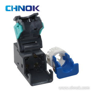 مقبس كيستون RJ45 UTP Cat6 8P8C بزاوية 90 درجة رمادي اللون بدون أدوات مطلي بالذهب معتمد ISO9001 وحدة 8045 للشبكات - Product Image 4