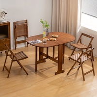 Table à manger pliante extensible en bambou, ovale, gain de place, pour cuisine et salle à manger, mobilier de maison