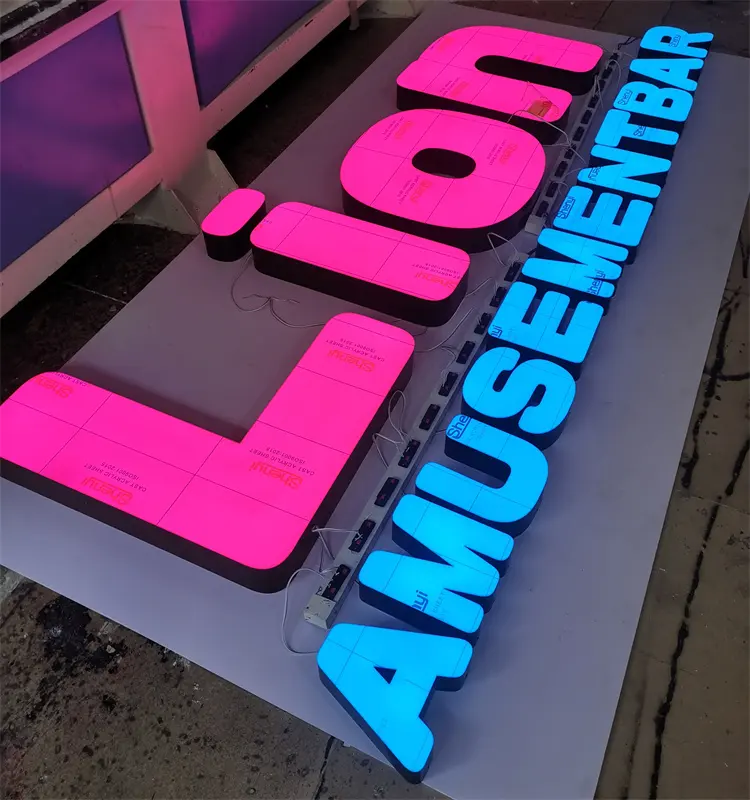 Sinal acrílico 3d letras loja sinais luz led design placa nome da loja