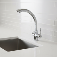 Robinet de cuisine chromé en laiton haut de gamme avec mitigeur de cuisine pour canalisation d'eau pure