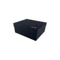 Boîte cadeau vide noire rigide 25x30x12 cm avec poignée, finition brillante/mate, gaufrage 2 cm, emballage cadeau en vente