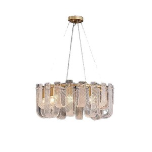Lustre en laiton de luxe, luminaire suspendu rond à LED, ampoule E27, lampe pour salon, chambre à coucher, salle à manger - Product Image 5