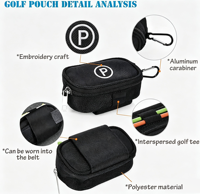 Pochette d'accessoires de golf PRIMUS GOLF en polyester durable, mousqueton pivotant, service ODM personnalisé pour pochette d'accessoires de golf