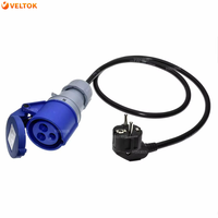 Câbles d'alimentation Schuko vers IEC309 316C6, 16 ampères, IP44, câble H05VV-F 1,5 mm, prise 316P6 pour se brancher sur une prise Euro CEE7/3