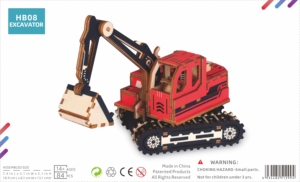 Miễn phí tùy chỉnh trẻ em woodenred máy xúc dự án kỹ thuật thiết lập cho trẻ em hình dạng hình học câu đố đồ chơi - Product Image 4