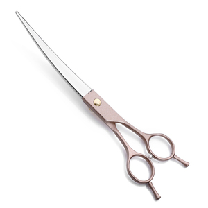 Professionale di rosa oro curvo lama nuovo disegno di tensione cnc vite pet grooming forbici per il cane taglio di capelli MX236 - Product Image 4