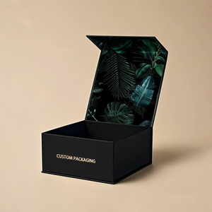 Hộp quà tặng cao cấp bằng bìa cứng gấp, in logo tùy chỉnh, màu đen, dành cho doanh nghiệp nhỏ, có nắp đóng từ tính. - Product Image 6