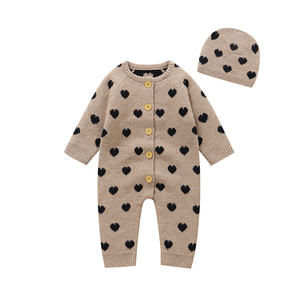 Tutina in Maglia a Cuore per <span class=keywords><strong>Neonata</strong></span> Mimixiong - Pagliaccetto a Maniche Lunghe Ispessito e Caldo, Outfit Elegante per Autunno e Inverno - Product Image 2