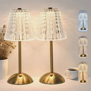 Lámpara de Mesa LED de Cristal de Lujo, Inalámbrica, Recargable, Táctil, Regulable, Estilo Nórdico, Portátil, para Restaurante, Escritorio, Decoración del Hogar - Product Image 1