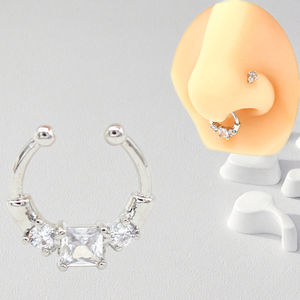 Xinfocus Unique Carré Zircon Cerceau Nez Anneau Punk Style En Acier Inoxydable <span class=keywords><strong>Oreille</strong></span> <span class=keywords><strong>Piercing</strong></span> Septum Cartilage <span class=keywords><strong>Or</strong></span> Boule <span class=keywords><strong>Faux</strong></span> Nez <span class=keywords><strong>Oreille</strong></span> - Product Image 5