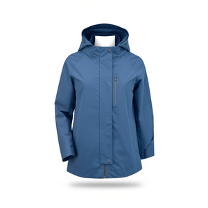 HDJ Women Plus Size <b>Windbreaker</b> FD-14 Hooded Zipper Jacket Autumn Coated Polyester Coat S-3XL Utility Style - Product Image 2