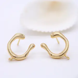 Golden Star Jewelry Real Gold Plated Earring Findings 14K Gold Plated Earring Hook Earrings Gold Plated
