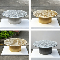 Table à manger moderne personnalisée en résine transparente, plateau ovale poli miroir, écologique, pour salle à manger domestique et hall d'hôtel/villa