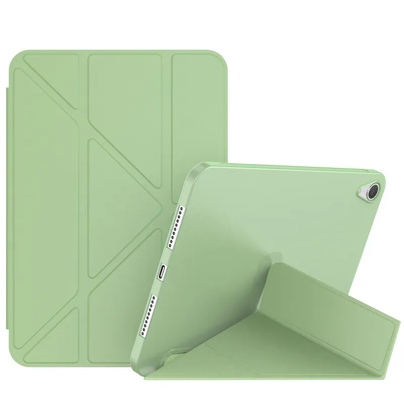 Silicone drop-resistant smart wake up flip leather case with magnetic pencil holder for ipad mini6 protective cover soft case