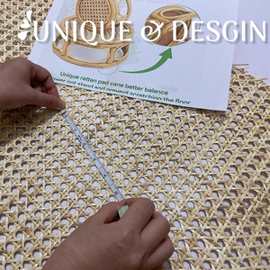 Matériau de liage en cannage de rotin naturel blanchi avec maille de 1/2 pouce pour la décoration de meubles et les chaises en rotin - Product Image 3