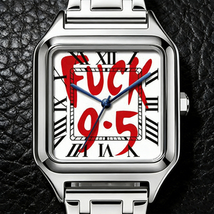 <span class=keywords><strong>Orologio</strong></span> al Quarzo Unisex FUCK9.5 in Acciaio Inox, <span class=keywords><strong>Quadrante</strong></span> <span class=keywords><strong>Quadrato</strong></span>, Stile Semplice ed Elegante, Impermeabile, di Lusso - Product Image 6