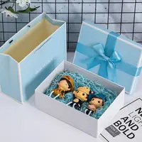 Benutzer definierte Geburtstag Hochzeit Geschenk box rosa Geschenk papier box mit Band verschluss