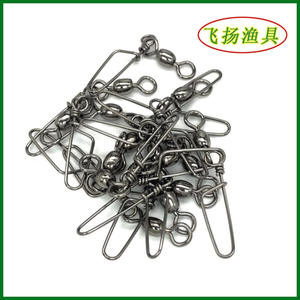 ตะขอเกี่ยวสแตนเลสสีดำแบบหมุนได้ พร้อมห่วงและตัวเชื่อมต่อ สำหรับอุปกรณ์ตกปลา - Product Image 3