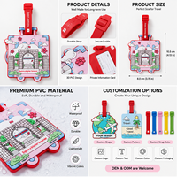 Étiquette de bagage en PVC à motif de dessin animé, en caoutchouc souple, personnalisable avec logo imprimé, créative, facile à poser, écologique, promotionnelle, directement de l'usine