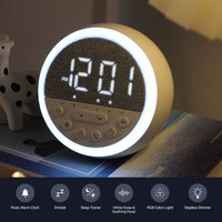 Neuer Smarter 6-in-1-Weißrauschgenerator Schlaf-Wach-Begleiter Kinder-Schlaftrainer Wecker Tischuhr RGB-Nachtlicht Musik-Timer