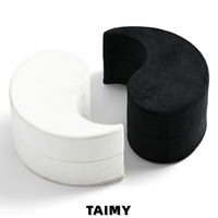 Boîte à bague en velours avec logo personnalisé, Yin Yang noir et blanc, pour couple, mariage, fiançailles, emballage de bijoux de luxe, cadeau unique, élégant et haut de gamme