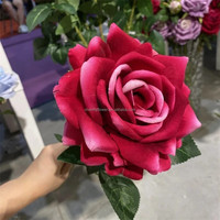 CM-TH883 Grande Tête Rose en Velours Artificielle Rouge et Rose pour la Décoration Intérieure