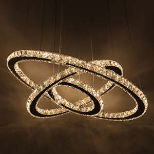 Crystal <b>Ring</b> Chandelier Lighting Hotel Living Room Modern Home <b>Circle</b> Adjustable Pendant Light - Product Image 5