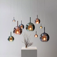 Luminaires suspendus en forme de boule de verre, design créatif moderne, décoration de Restaurant