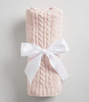 Couverture en tricot douce et chaude pour bébé, en coton, confortable, pour bébé nouveau-né, nourrisson, torsades de pâte frite, couverture en tricot