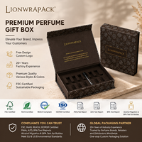 Boîte d'échantillons de parfum de luxe personnalisable Lionwrapack, emballage rigide en papier magnétique avec tissu en lin et design en feuille d'argent