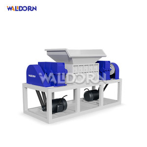 Broyeur de déchets métalliques multifonctionnel à double arbre avec moteur en cuivre et engrenages, pour le traitement de l'aluminium, des ordures et des pneus - Product Image 1