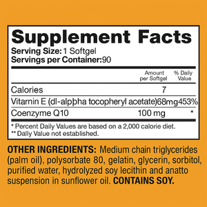 Capsules de Coenzyme Q10 Ultra Coq10 100mg, compléments alimentaires pour adultes - Product Image 3