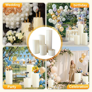 Soporte cilíndrico portátil encriptado <span class=keywords><strong>de</strong></span> 60 páginas, plegable, <span class=keywords><strong>de</strong></span> cartón, para tartas altas, pedestal, mesa <span class=keywords><strong>de</strong></span> exhibición para bodas y fiestas - Product Image 4