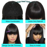 Pelo brasileño 13x4 13x6 HD Swiss Lace Frontal Bang pelucas SDD hueso recto Natural cabello humano peluca con flecos
