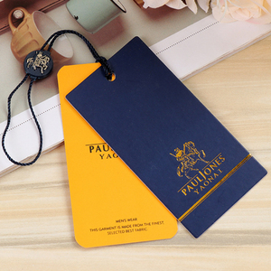 Factory price custom design folded sock tag with hanger logo recycled swing vanilla paper hang tag with plastic seal string tag