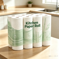 Großpackung Private Label Dickes Holzfaserpapier Waschbar Gutes Preis-Leistungs-Verhältnis Große Küchenpapierrolle Saugfähig für den Hausgebrauch