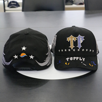 Gorras de Béisbol de 5 Paneles para Hombre de Alta Calidad en Oferta, Gorras de Algodón de Color Personalizado en Negro Satinado, Negro Gamuza y con NFC