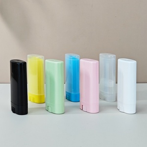 Tubo Ovalado para Bálsamo Labial y Desodorante, de Plástico Transparente, Ecológico, Impreso con Serigrafía, en Blanco, Negro y Rosa, de 15g/15ml - Product Image 1