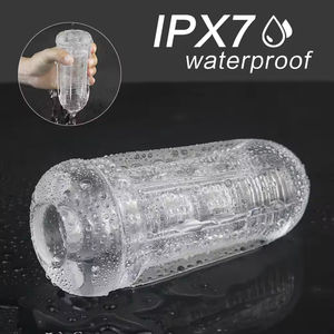 Exerciceur de pénis masculin transparent, godet de masturbation à compression, ventouse, vagin de poche, jouet intime portable pour adulte - Product Image 2