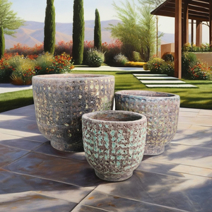 Pots de fleurs vintage en céramique émaillée Bubble Atlantis faits à la main, écologiques, pour la décoration intérieure et l'aménagement de jardins, fournitures de jardinage et de plantation au sol - Product Image 6