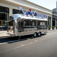 Remorque alimentaire rapide en acier inoxydable chinois, chariot de vente ambulant mobile avec équipement de cuisine complet pour glaces, bonbons et chips