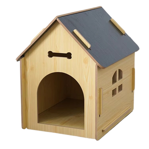 Lüks özelleştirilmiş kapalı/açık Modern ahşap Pet çadır kare desen katı ahşap köpek ve kedi evi - Product Image 1