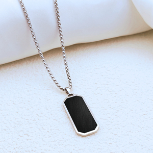 Collar Unisex <span class=keywords><strong>de</strong></span> Acero Inoxidable 316L Chapado en <span class=keywords><strong>Oro</strong></span> PVD <span class=keywords><strong>de</strong></span> 18K, Colgante Geométrico Rectangular con Incrustaciones <span class=keywords><strong>de</strong></span> Madera Natural, Joyería Personalizada - Product Image 4