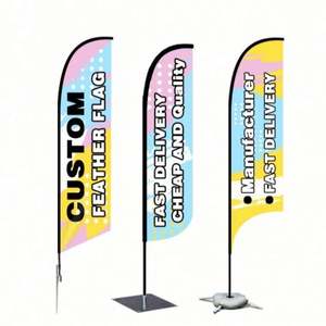 Banderas Publicitarias para Interiores y Exteriores, Soporte para Banderas de Playa, Banderas Promocionales de Marca de Helados, Asta de Aluminio de 2M 3M 4M 5M, Bandera de Playa Personalizada - Product Image 5