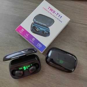 Auricolari TWS <span class=keywords><strong>T11</strong></span> Personalizzati In-Ear per Gaming e Sport, Stereo Wireless 5.4, Display Digitale, Indicatore Batteria, ANC, IPX6, Bassa Latenza - Product Image 1