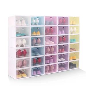 Boîte de rangement à chaussures pliable empilable en plastique transparent PP rectangulaire populaire, organisateur de chaussures moderne pour placard - Product Image 6