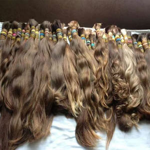 Marrón claro sin procesar europeo crudo eslavo ruso virgen Remy trenzas cabello humano rizado coletas paquetes cinta extensiones pelucas - Product Image 1