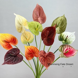 Lòng Bàn Tay Trắng Guanyinlian 3D Anthurium Nhân Tạo Hoa PU Tay Flamingo Hoa Cưới Cho Trang Trí Nội Thất Ngày Valentine - Product Image 2