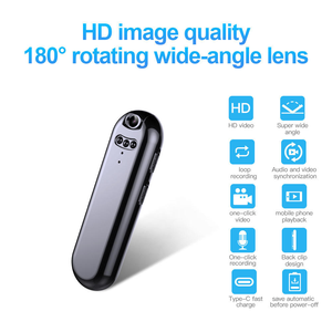 Enregistreur vidéo vocal 64 Go 180 °   Enregistreur audio numérique portable à clip dorsal avec vision nocturne grand angle rotative pour réunions - Product Image 3
