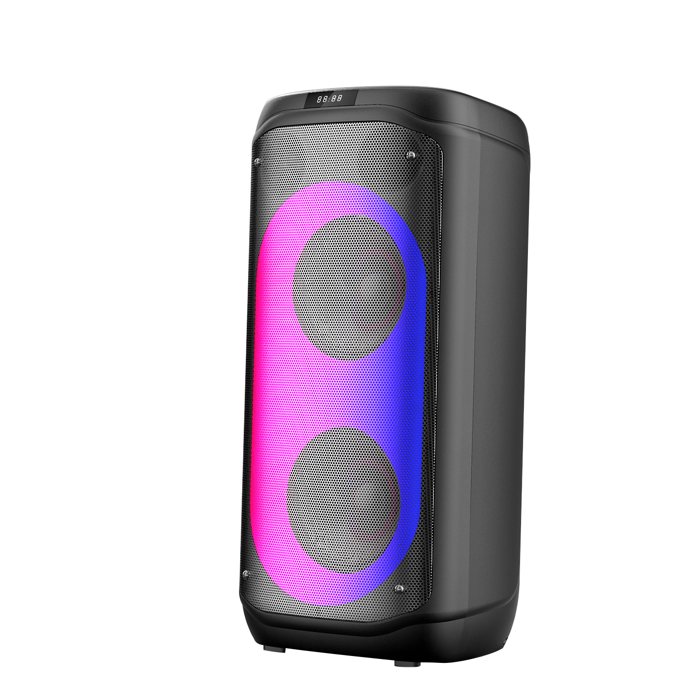 Wholesale double 8 inch Bluetooth outdoor speaker  portable RGB flame light party 100 big power wireless speakers box big size